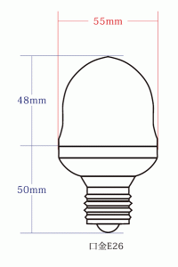 LEDサイン球：白色寸法