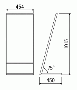 傾斜型片面-スリムスタンダード：454×1015×450図面